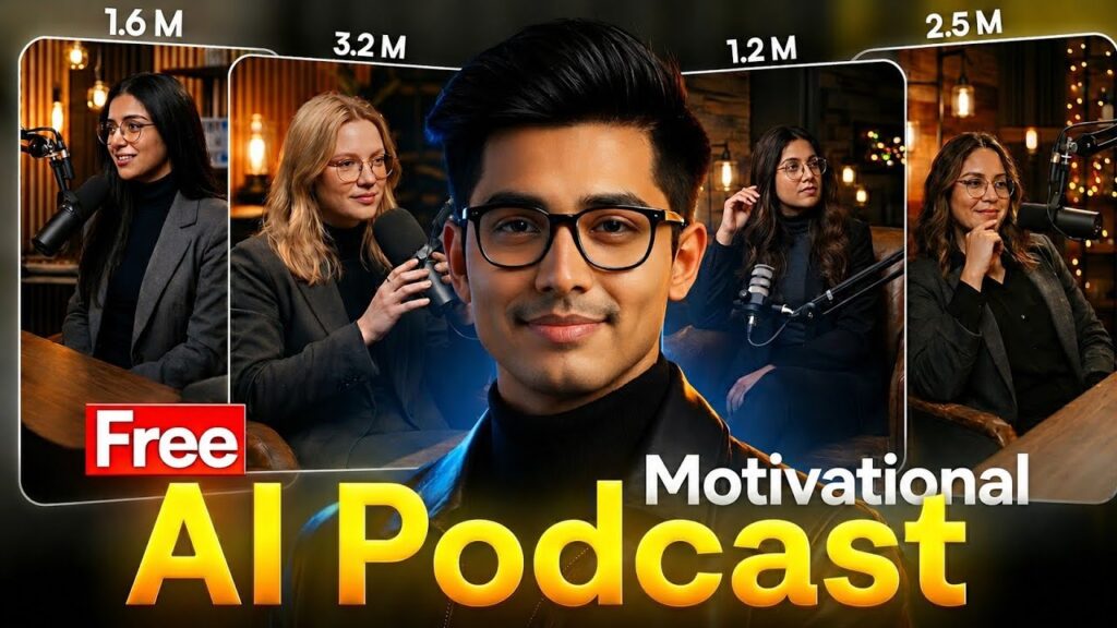 Make AI Podcast Motivational Videos Using Free AI Tools (Beginner Friendly)
