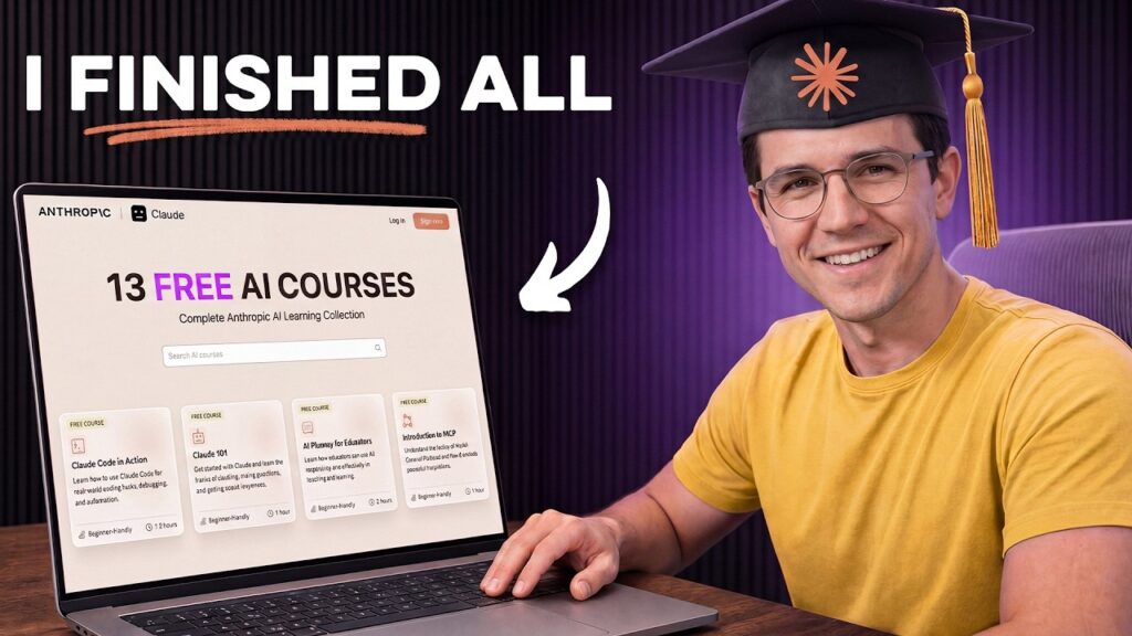 Claude's 13 Free AI Courses in 12 Minutes