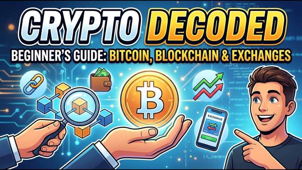 Cryptocurrency Decoded: Bitcoin, Blockchain & Crypto Exchanges — A Complete Beginner's Guide