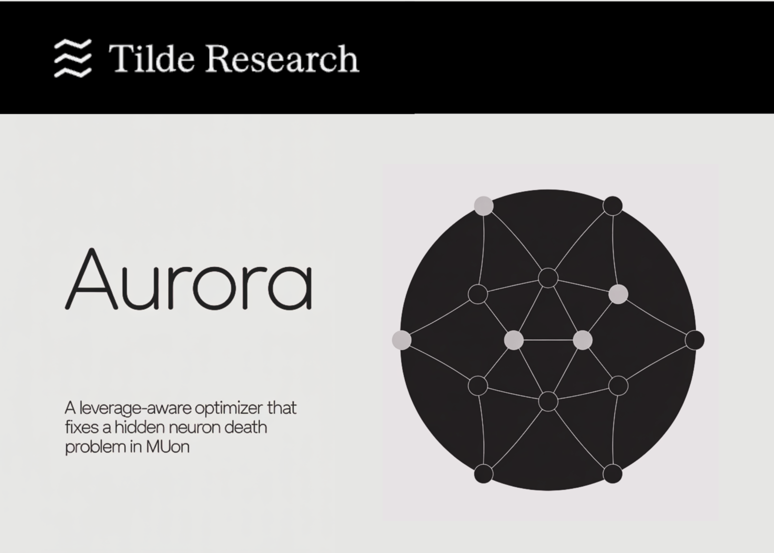 Tilde Research Introduces Aurora: A Leverage-Aware Optimizer That Fixes a Hidden Neuron Death Problem in Muon Tilde Research Introduces Aurora: A Leverage-Aware Optimizer That Fixes a Hidden Neuron Death Problem in Muon